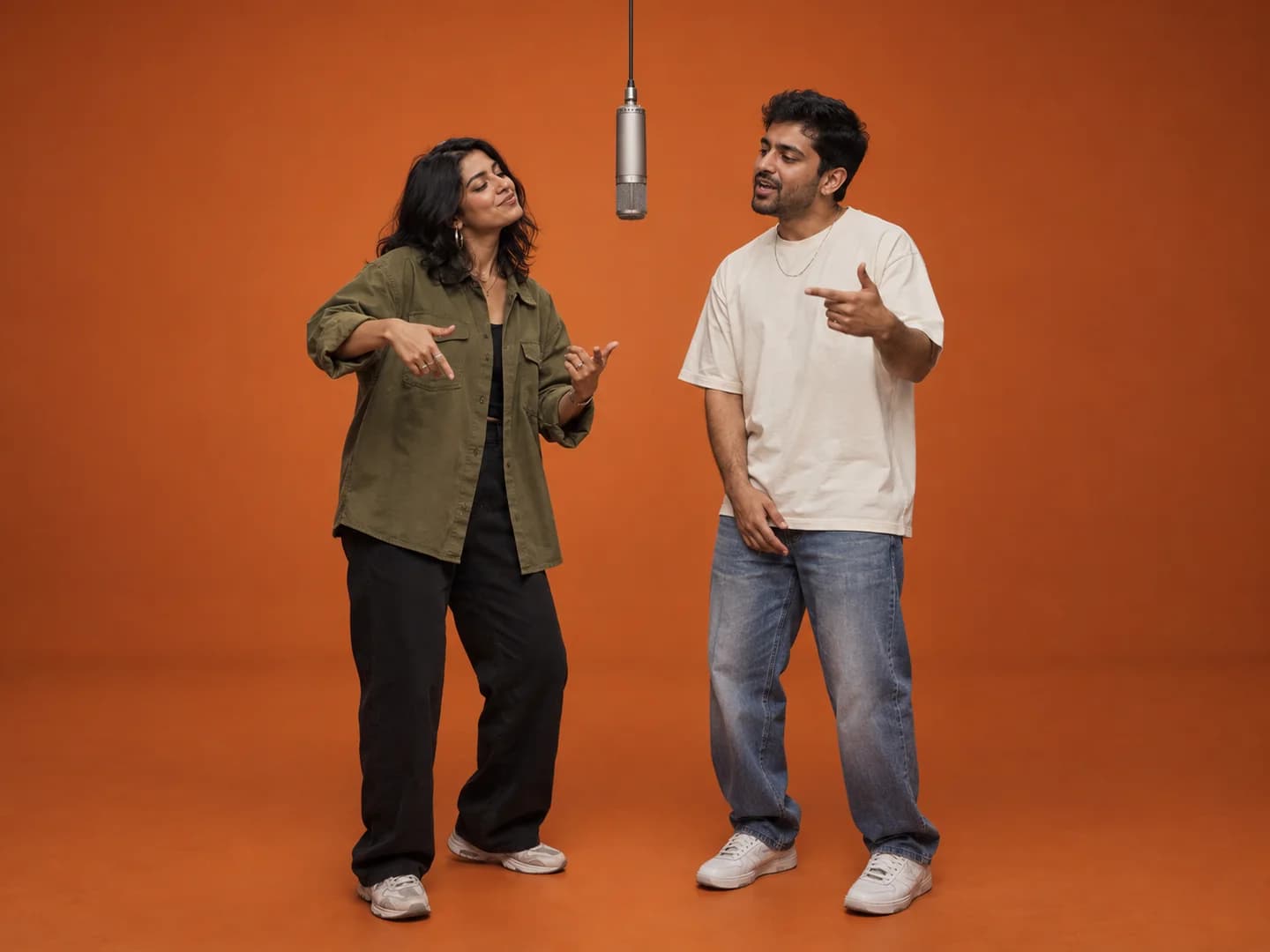 AI illustration of a couple in the orange two-performer booth